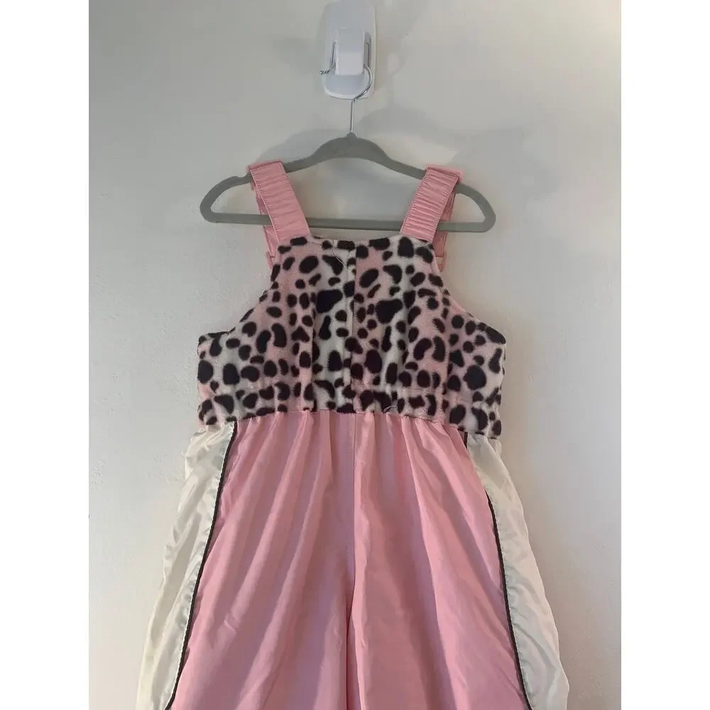 ZEROXPOSUR Girls Faux Fur Leopard Snow/Winter Bib Overalls / Size: 18 Mos.